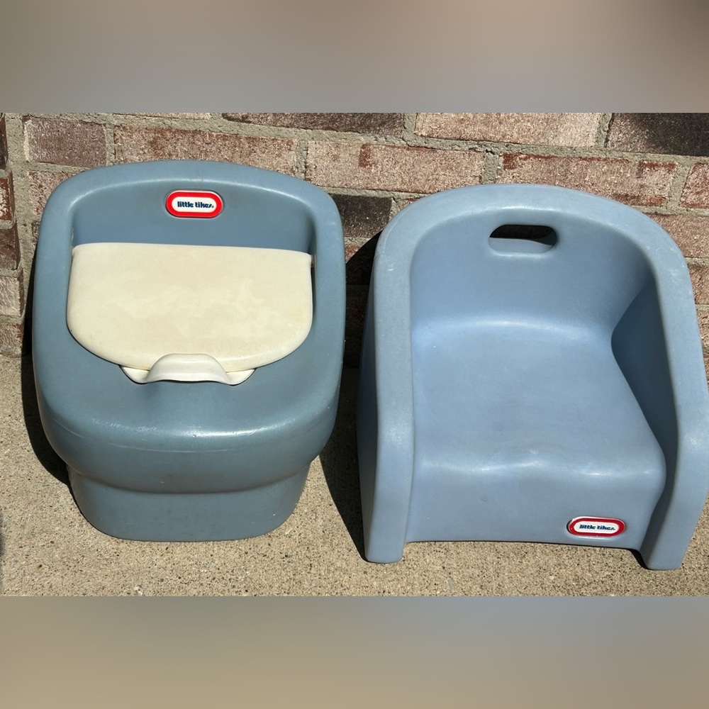 Vintage Little Tikes Blue & White Potty Chair Toilet Training Unisex USA - RARE!